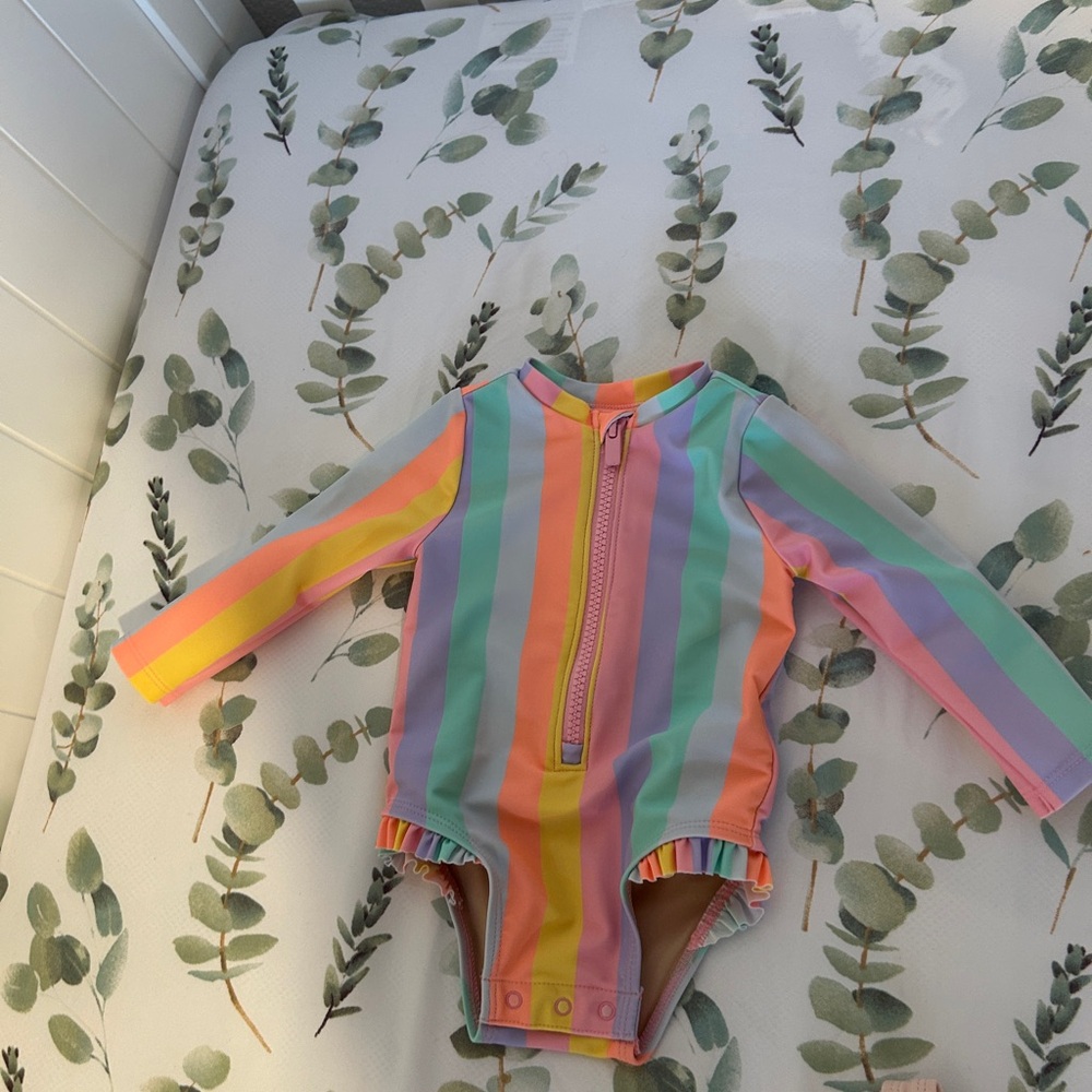 Colorful Striped Baby Swimsuit from Old Navy Size 3-6 months